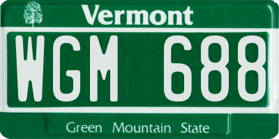 VT license plate WGM688