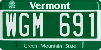 VT license plate WGM691