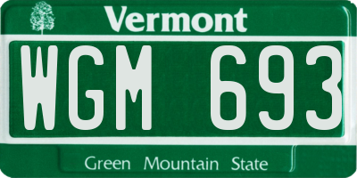 VT license plate WGM693