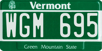 VT license plate WGM695