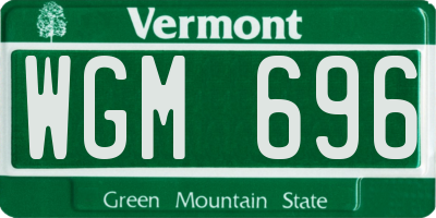 VT license plate WGM696