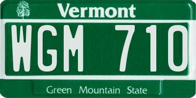 VT license plate WGM710