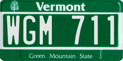 VT license plate WGM711