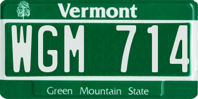 VT license plate WGM714