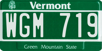 VT license plate WGM719