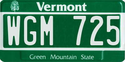 VT license plate WGM725