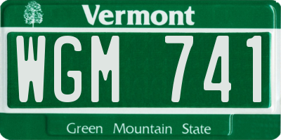 VT license plate WGM741