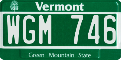 VT license plate WGM746
