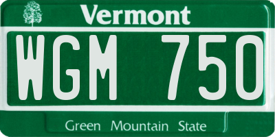VT license plate WGM750
