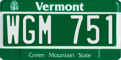 VT license plate WGM751