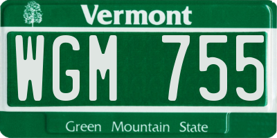 VT license plate WGM755