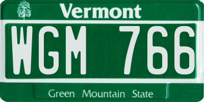 VT license plate WGM766