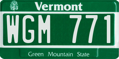 VT license plate WGM771