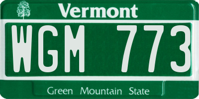 VT license plate WGM773