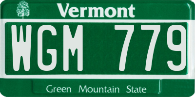 VT license plate WGM779