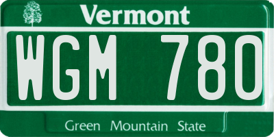 VT license plate WGM780