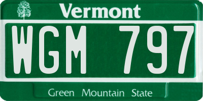 VT license plate WGM797