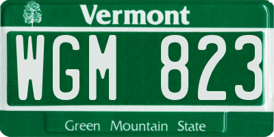 VT license plate WGM823