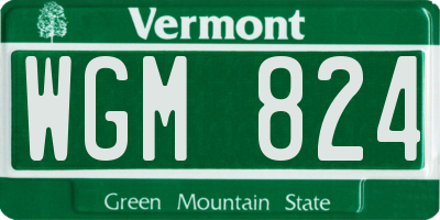 VT license plate WGM824