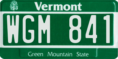 VT license plate WGM841