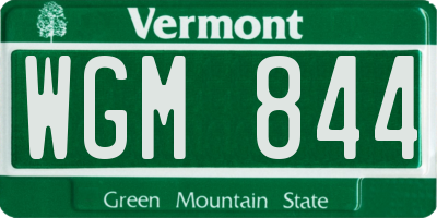 VT license plate WGM844