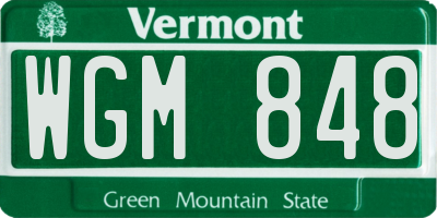 VT license plate WGM848