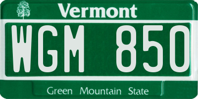 VT license plate WGM850