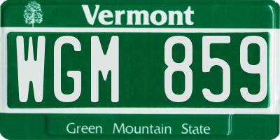 VT license plate WGM859