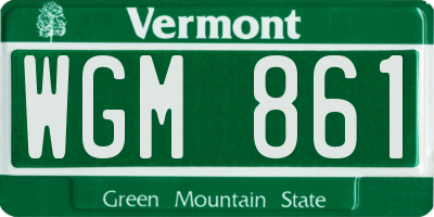 VT license plate WGM861