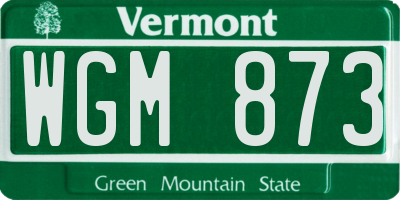 VT license plate WGM873