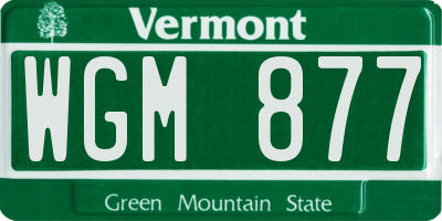 VT license plate WGM877
