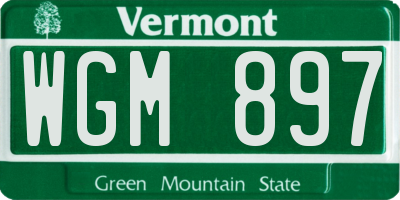 VT license plate WGM897