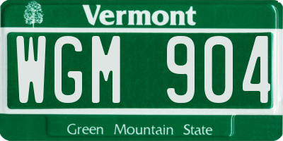 VT license plate WGM904