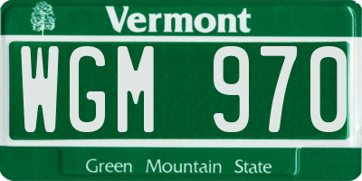 VT license plate WGM970