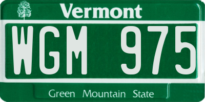 VT license plate WGM975