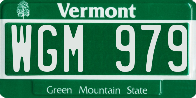 VT license plate WGM979