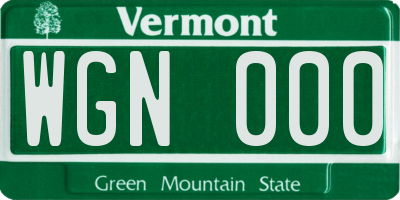 VT license plate WGN000