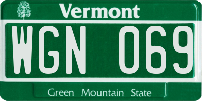 VT license plate WGN069
