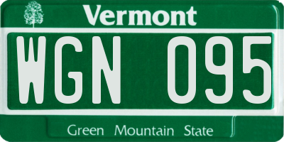 VT license plate WGN095