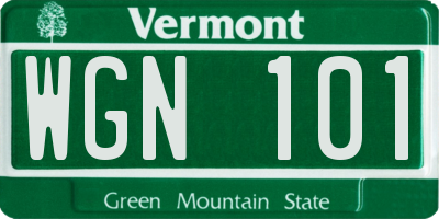 VT license plate WGN101