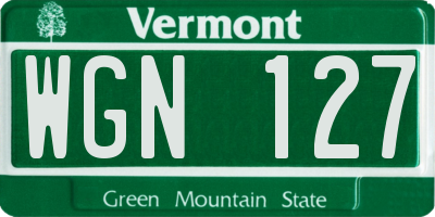VT license plate WGN127