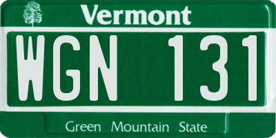 VT license plate WGN131