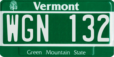 VT license plate WGN132