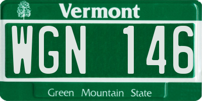 VT license plate WGN146