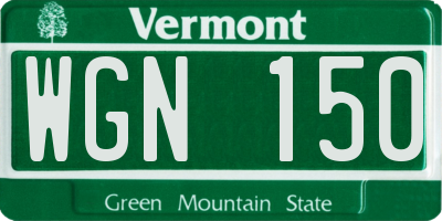 VT license plate WGN150