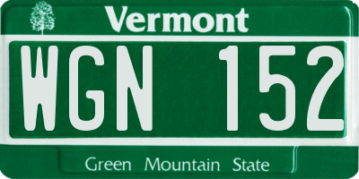 VT license plate WGN152