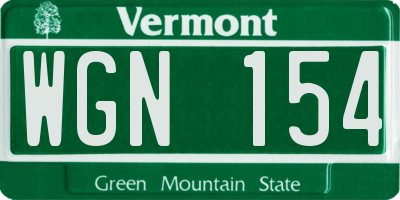 VT license plate WGN154