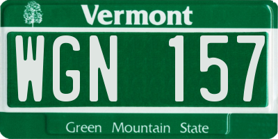 VT license plate WGN157