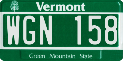 VT license plate WGN158