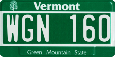 VT license plate WGN160